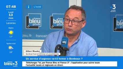 Gilbert Mouden, représentant Sud aux urgences du CHU de Bordeaux