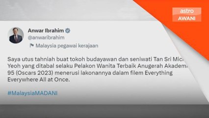 PM rakam ucapan tahniah kepada Michelle Yeoh