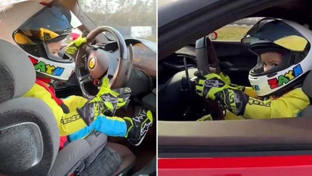 Kenan Sofuoğlu'nun oğlu Zayn, 40 milyon liranın üzerinde değeri olan lüks araç ile pistin tozunu attırdı