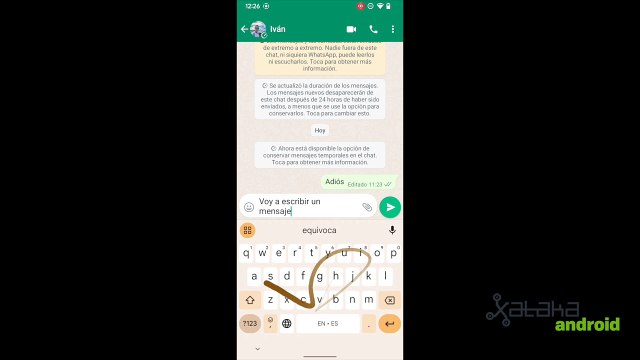 Editar mensajes en WhatsApp