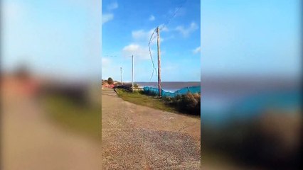 Dramatic pictures show the effect of three decades of erosion on England's east coast - as more homes bulldozed over safety fears