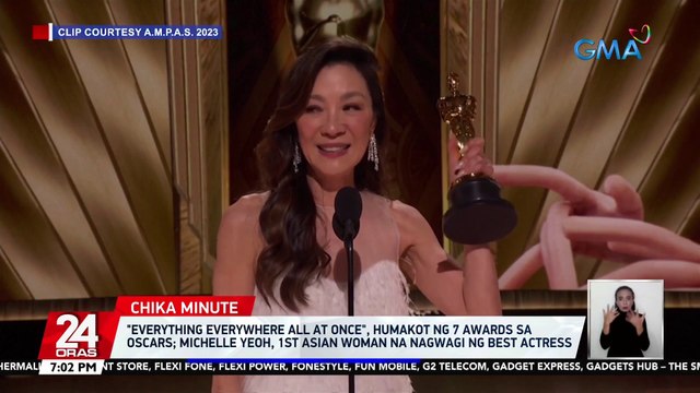 Everything Everywhere All at Once , humakot ng 7 awards sa Oscars; Michelle Yeoh, 1st Asian woman na nagwagi ng Best Actress | 24 Oras