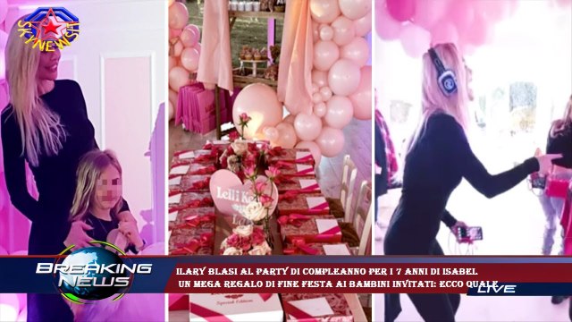 Ilary Blasi al party di compleanno per i 7 anni di Isabel un mega regalo di fine festa ai bambini i