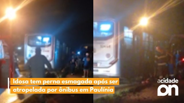Idosa tem perna esmagada após ser atropelada por ônibus em Paulínia