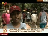 Caraqueños aprovechan los espacios al aire libre para realizar actividades físicas el fin de semana