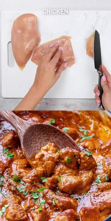 Butter chicken cooking