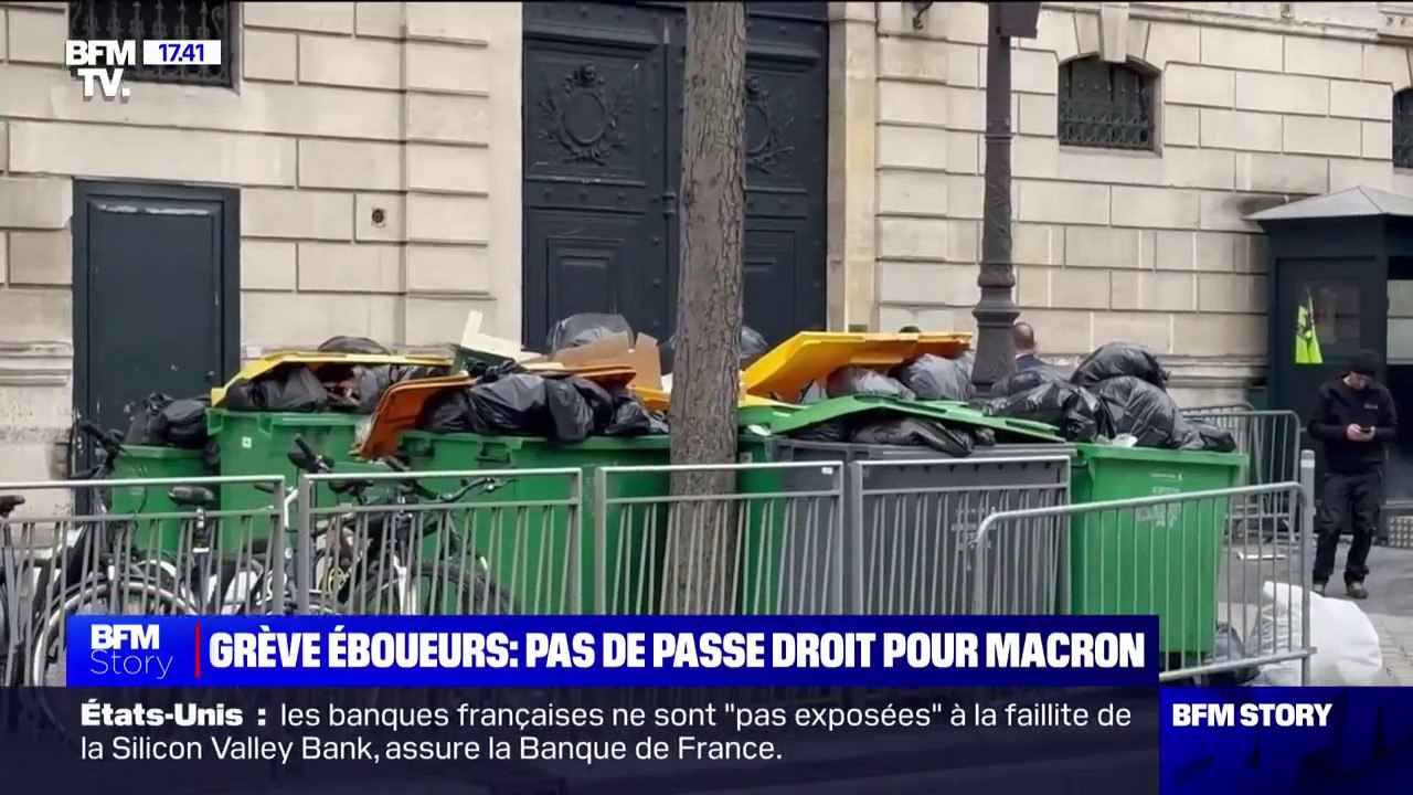 Grève des éboueurs: les poubelles s'amoncellent devant l'Élysée - Vidéo  Dailymotion