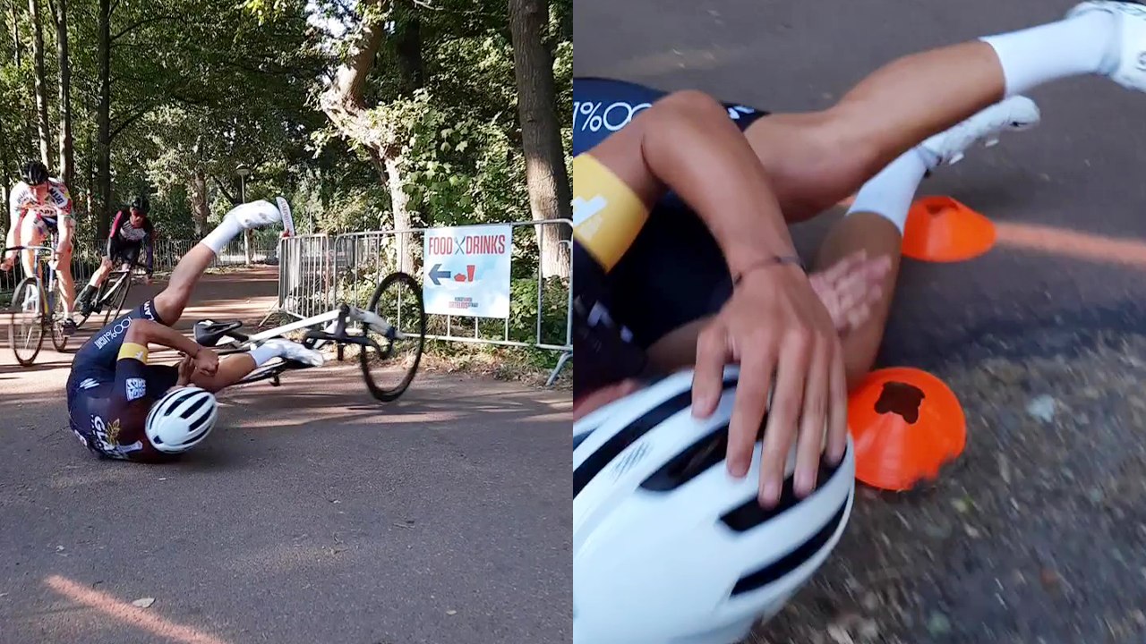 NL Crit Series 2022: Cyclist gets DRAGGED OUT of the racing circuit ...