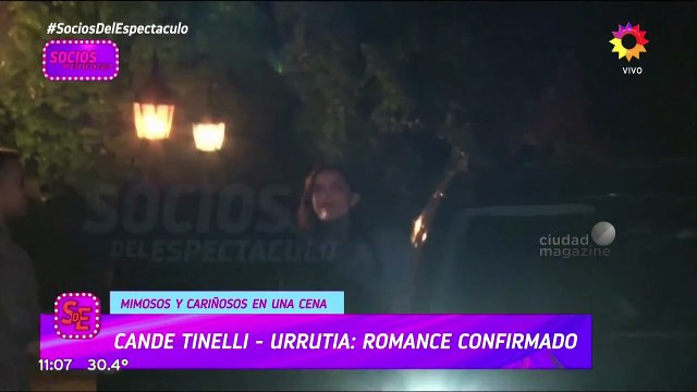 Candelaria Tinelli y Santiago Urrutia, en una cena con Marcelo Tinelli