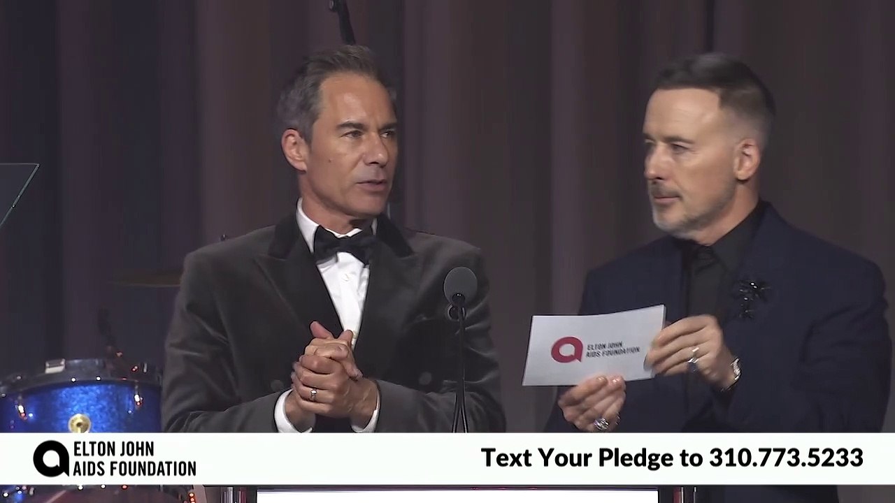 Eric McCormack and David Furnish at the Elton John Aids Foundation’s 31st Annual Academy Awards Viewing Party