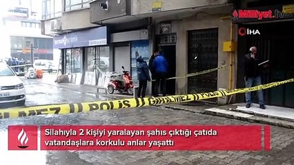 2 kişiyi yaraladı! Binanın çatısına kendini kilitledi