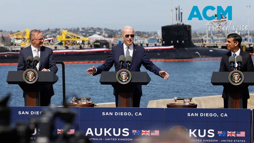 AUKUS: Anthony Albanese, Joe Biden and Rishi Sunak detail nuclear ...