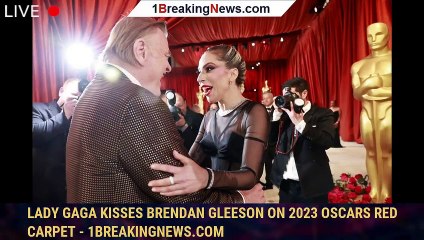 Lady Gaga Kisses Brendan Gleeson on 2023 Oscars Red Carpet - 1breakingnews.com