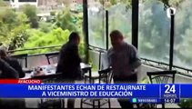 Ayacucho: Manifestantes abuchean y echan a viceministro de Salud de restaurante
