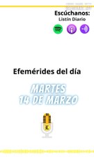 EFEMÉRIDES MARTES 14 DE MARZO