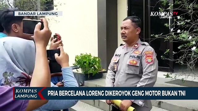 Pria Bercelana Loreng Dikeroyok Geng Motor Bukan TNI!