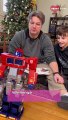 Dad and son stunned watching 'Optimus Prime' toy in action || Heartsome