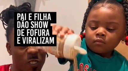 Pai e filha dão show de fofura e viralizam com mais de 60 milhões de visualizações