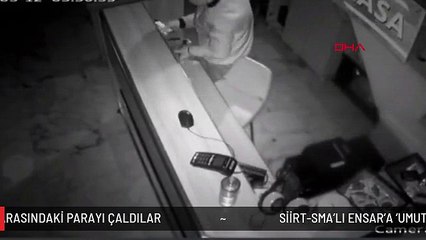 SİİRT-SMA'LI ENSAR'A 'UMUT OLACAK' BAĞIŞ KUMBARASINDAKİ PARAYI ÇALDILAR