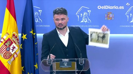 Rufián muestra fotos de una devolución en caliente y una mujer sin ojo por las pelotas de goma: "Esto no desaparece con la propuesta del Gobierno"