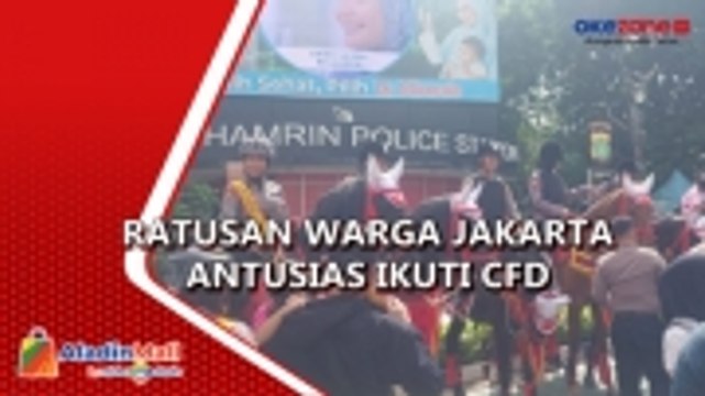 Curi Perhatian Warga, Polwan Cantik Berkuda Hadir di CFD