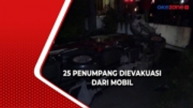 7 Orang Luka Setelah Minibus Rombongan Wisatawan Terjun ke Sungai di Ponorogo