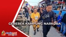 Gerebek Kampung Narkoba, Pengedar Sabu Dikejar Petugas Panik dan Lompat ke Lumpur