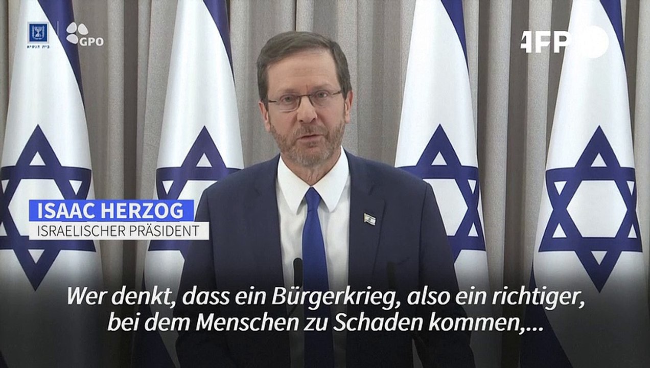 Israelischer Präsident Herzog warnt vor Bürgerkrieg