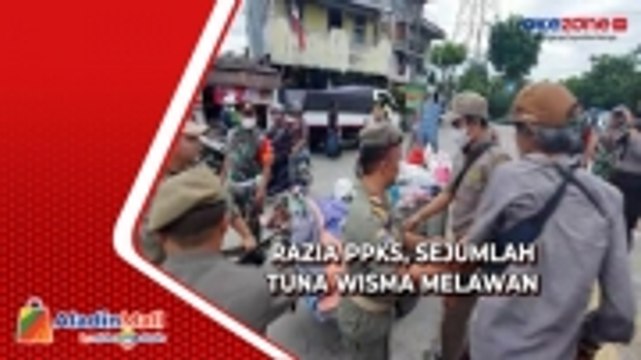 Petugas Gabungan Razia PPKS, Sejumlah Tuna Wisma Melakukan Perlawanan