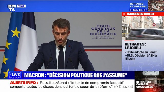 Réforme des retraites: Emmanuel Macron assume la décision d'économies intelligentes