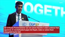 Rishi Sunak: Verwarnung, weil er seinen Hund ohne Leine laufen lässt