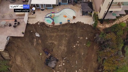 انزلاق أرضي إثر الأمطار الغزيرة في كاليفورنيا