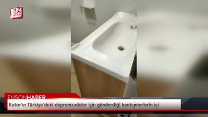Katar'ın Türkiye’deki depremzedeler için gönderdiği konteynerlerin içi görüntülendi