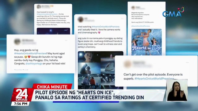 Pilot episode ng Hearts on Ice , panalo sa ratings at certified trending din | 24 Oras