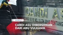 Abu Vulkanik Selimuti Candi Asu, Petugas: Abu yang Menempel Bisa Merusak Struktur Bebatuan