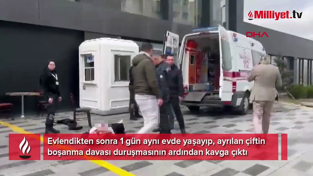 1 gün aynı evde yaşayan çiftin boşanma duruşması çıkışı kavga: 2 yaralı