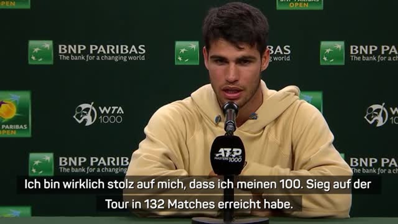 Alcaraz nach 100. Sieg: 'Bin stolz auf mich'