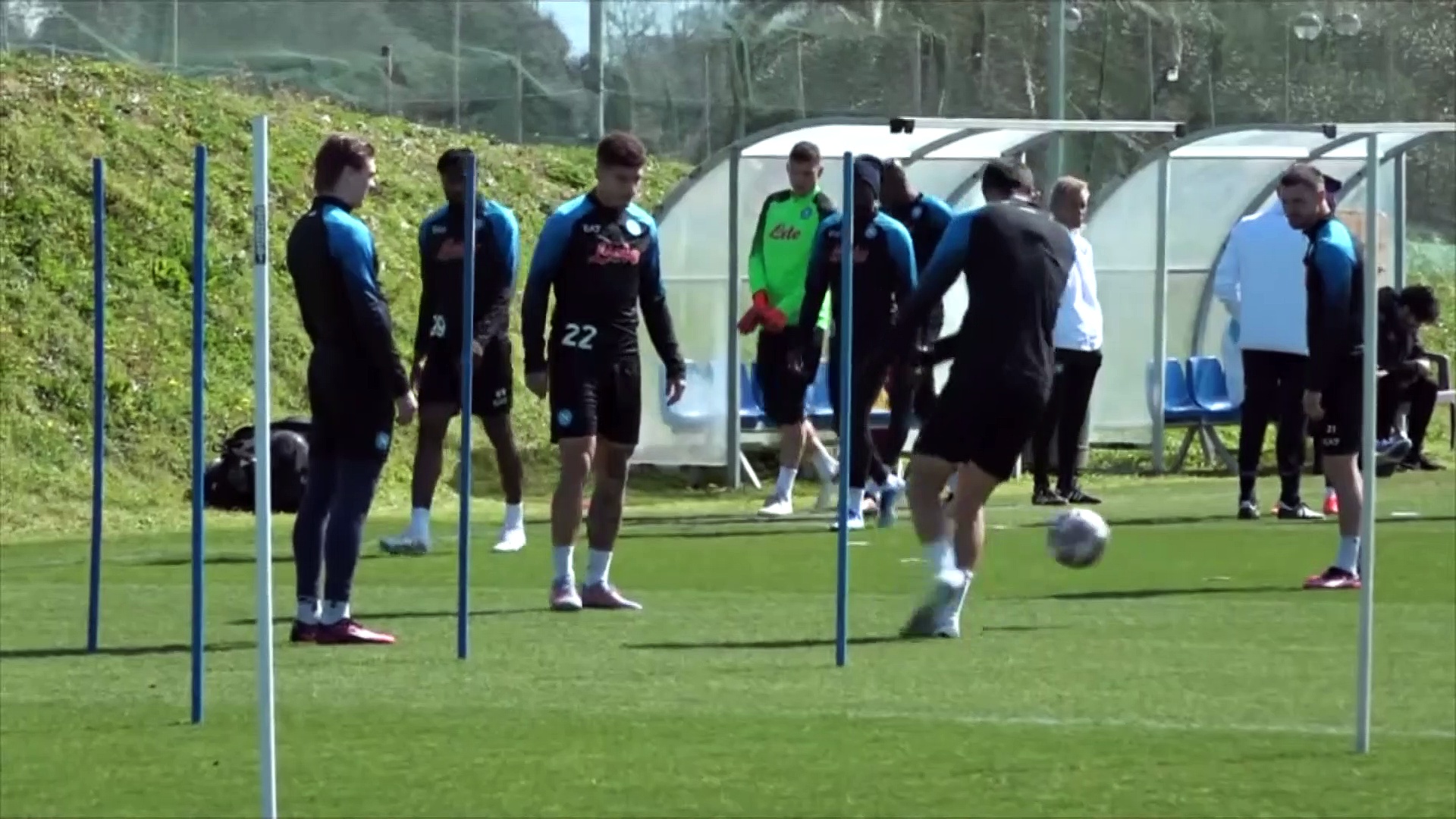 Le Napoli à l'entraînement avant le match de Ligue des Champions face à Francfort