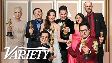 The Daniels - Best Picture 'Everything Everywhere' - Full Oscar Backstage Pressroom Speech