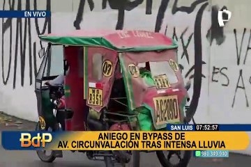 San Luis: reportan aniego en bypass de la avenida Circunvalación tras intensa lluvia