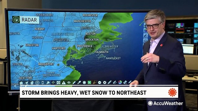 Heavy, wet snow falling at high rates in the interior Northeast
