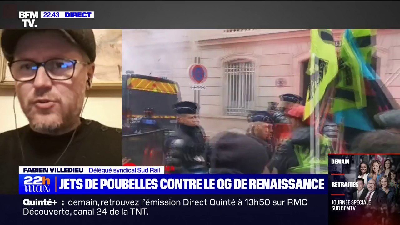 Fabien Villedieu (SUD-Rail): "J'ai participé à balancer des poubelles devant les locaux de Renaissance pour dénoncer ce gouvernement"