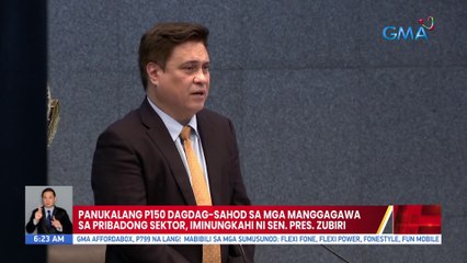 Panukalang P150 dagdag-sahod sa mga manggagawa sa pribadong sektor, iminungkahi ni Sen. Pres. Zubiri | UB