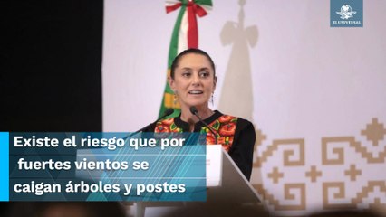 Sheinbaum pide a CFE y a empresas de telefonía reforzar postes ante fuertes vientos en la CDMX