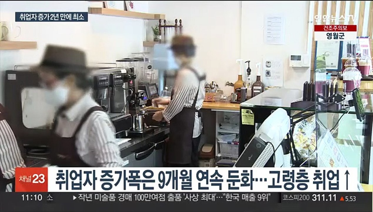 지난달 취업자 증가폭 2년 만에 최소…고령층 빼면 감소