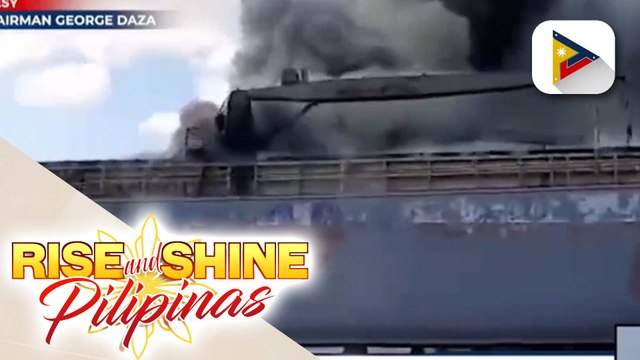 Barko na naka-dry dock sa Mariveles, Bataan, nasunog