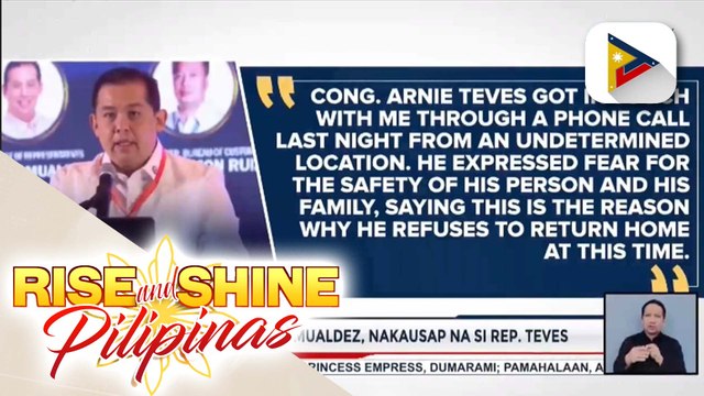 House Speaker Romualdez, nakausap na si Rep. Teves