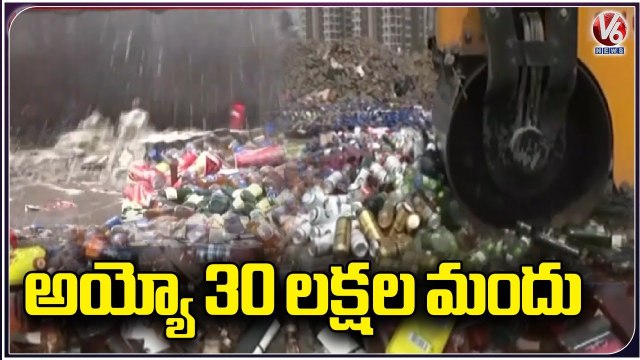 Gujarat Police Officials Demolishing Worth Upto Rs 30 Lakhs Illegal Liquor _ V6 News (1)