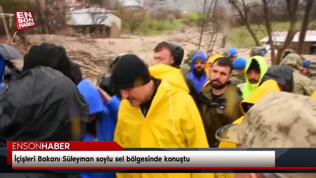 İçişleri Bakanı Süleyman soylu sel bölgesinde konuştu