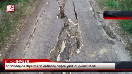Samandağ'da depremlerin ardından oluşan yarıklar görüntülendi